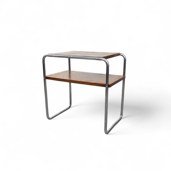 Image 1 of Table d'appoint Bauhaus en acier tubulaire B 12 By Marcel Breuer