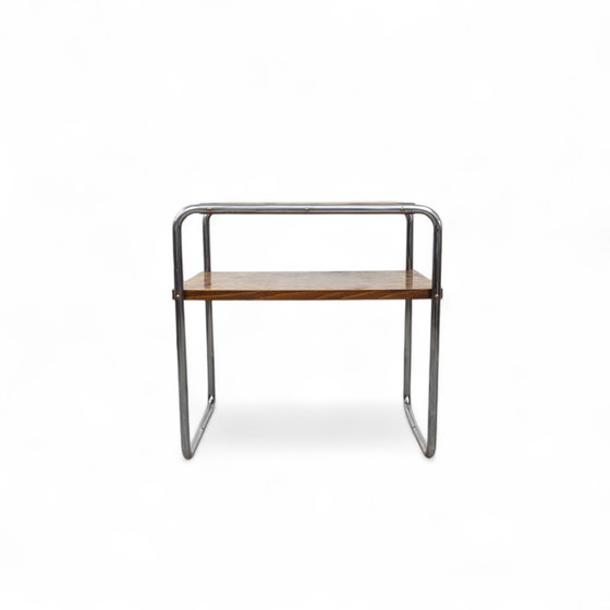 Image 1 of Table d'appoint Bauhaus en acier tubulaire B 12 By Marcel Breuer