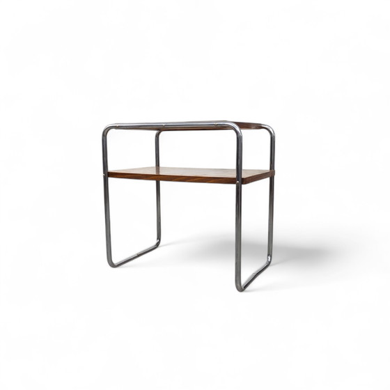 Image 1 of Table d'appoint Bauhaus en acier tubulaire B 12 By Marcel Breuer