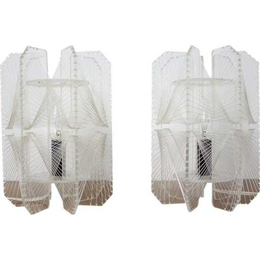 Paire de lampes de table vintage en plastique, Tchécoslovaquie 1960