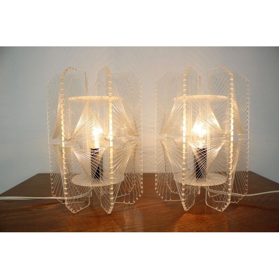 Image 1 of Paire de lampes de table vintage en plastique, Tchécoslovaquie 1960