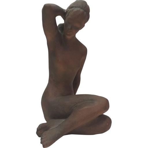 Femme nue en céramique vintage de Jihonet, Tchécoslovaquie 1960