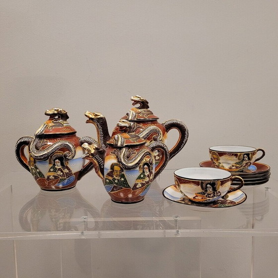 Image 1 of Service de théière vintage "Toi et Moi" en porcelaine de Satsuma, Japon