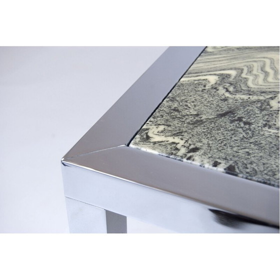 Image 1 of Table basse vintage en marbre et chrome, 1970