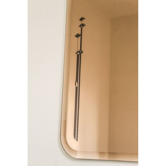 Image 1 of Miroir vintage en verre fumé, Italie 1950