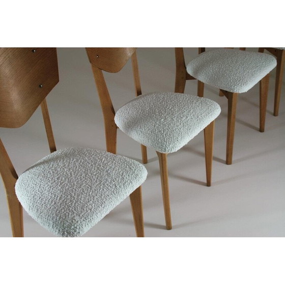 Image 1 of Ensemble de 6 chaises vintage modèle "cœur" par René-Jean Caillette, France 1950