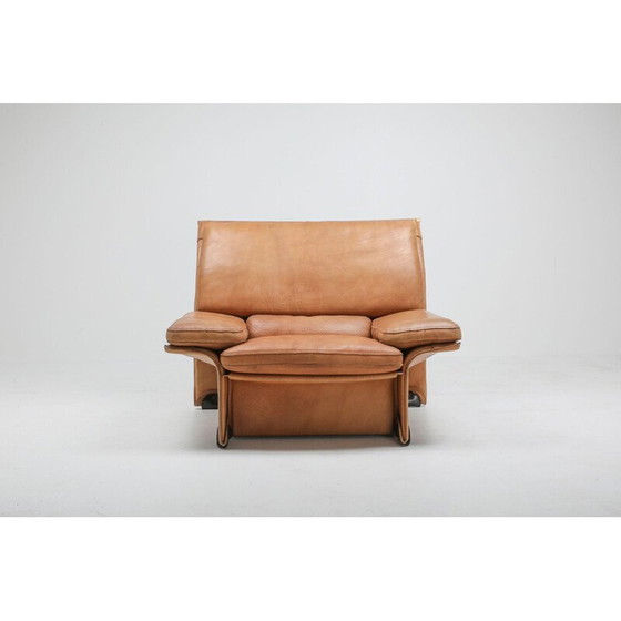 Image 1 of Paire de fauteuils vintage en cuir de chameau par Titiana Ammannati et Giampiero Vitelli pour Brunati, 1970