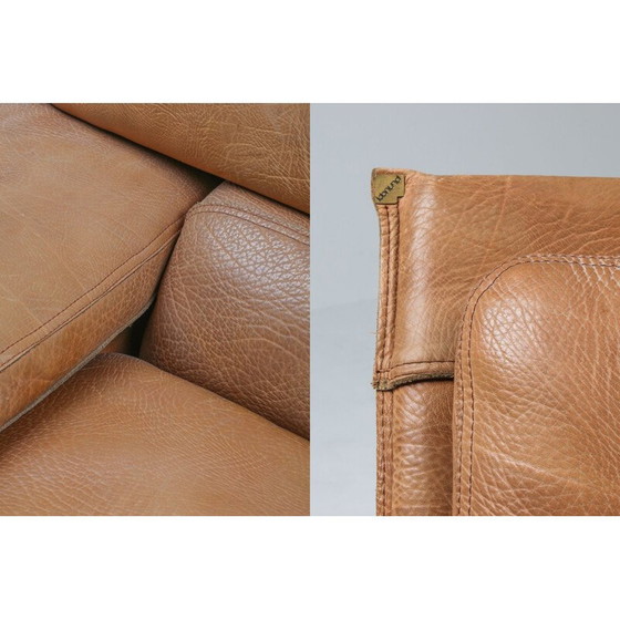 Image 1 of Paire de fauteuils vintage en cuir de chameau par Titiana Ammannati et Giampiero Vitelli pour Brunati, 1970