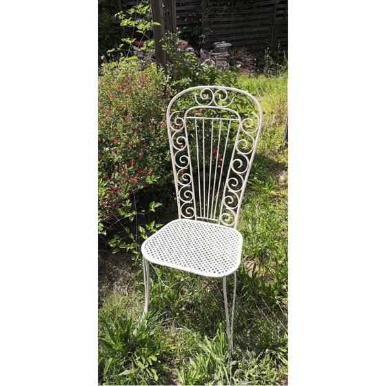 Image 1 of Paire de chaises vintage en métal en forme de trèfle, années 1950