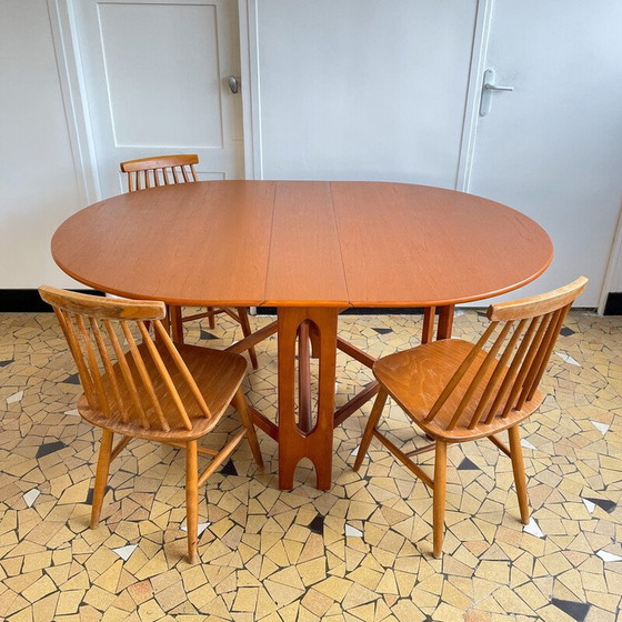 Image 1 of Table scandinave vintage avec abattants en teck, 1960s