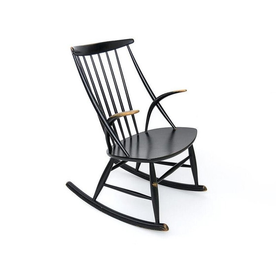 Image 1 of Fauteuil à bascule vintage par Illum Wikkelso pour Niels Eilersen, Danemark 1959