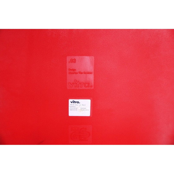 Image 1 of Chaises vintage ".03" en plastique rouge et métal par Martin Van Severen pour Vitra