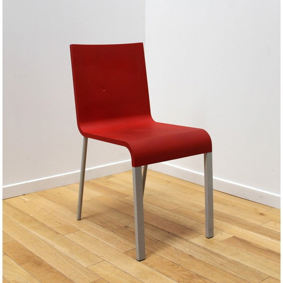 Image 1 of Chaises vintage ".03" en plastique rouge et métal par Martin Van Severen pour Vitra