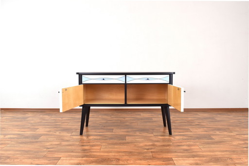 Mid Century Op-Art. Buffet allemand peint à la main, années 1960.