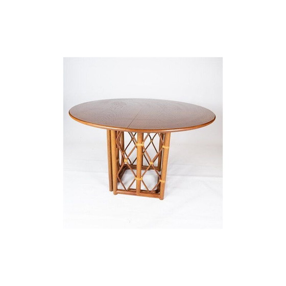 Image 1 of Table vintage en chêne avec 2 rallonges Danemark 1960s