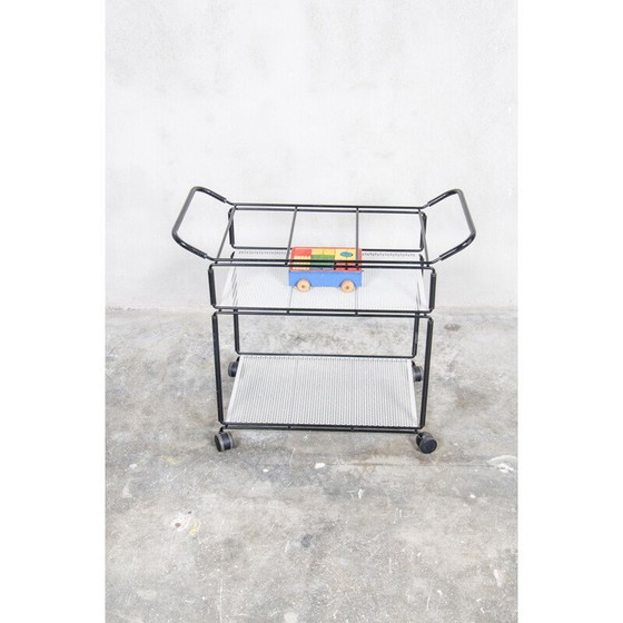 Image 1 of Chariot de service de bar vintage par tjerk reijenga pour pilastro, 1980