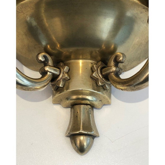 Image 1 of Paire d'appliques Art Déco en laiton et acier, France années 1930