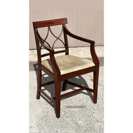 Image 1 of Ensemble de 6 fauteuils de salle à manger vintage en acajou, Angleterre 1980