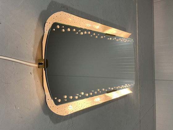 Image 1 of Ernest Igl Miroir lumineux pour Hillebrand Allemagne 1950's