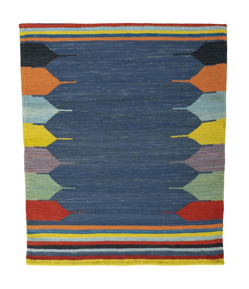 Designer Kelim Fars tissé à la main - 112 X 93 cm (Nouveau)