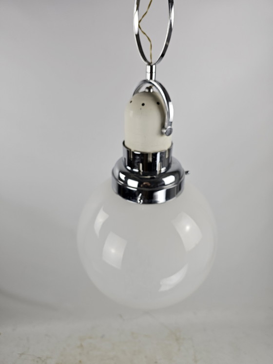 Image 1 of Lampe pendante en verre et métal par Mazzega Italie