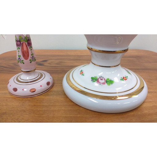 Vase vintage avec bougeoir en verre, Tchécoslovaquie, années 1960