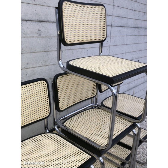 Image 1 of B32 chaises vintage en hêtre noir de Marcel Breuer, Italie