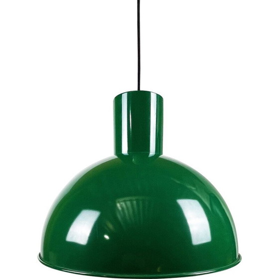 Image 1 of Lampe suspendue vintage danoise Maxi Bunker verte par Jo Hammerborg pour Fog and Morup, 1970