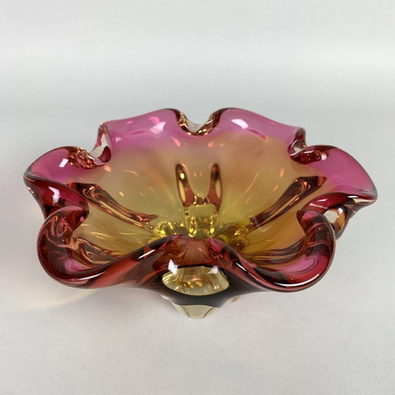 Image 1 of Bol en verre d'art vintage par Josef Hospodka pour Chribska Glassworks 1960s