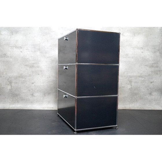 Image 1 of Armoire murale vintage anthracite de Fritz Haller, Suisse 1980