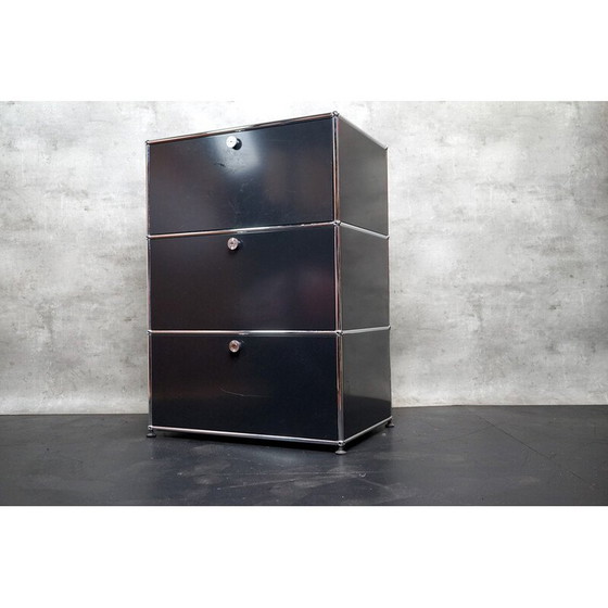 Image 1 of Armoire murale vintage anthracite de Fritz Haller, Suisse 1980