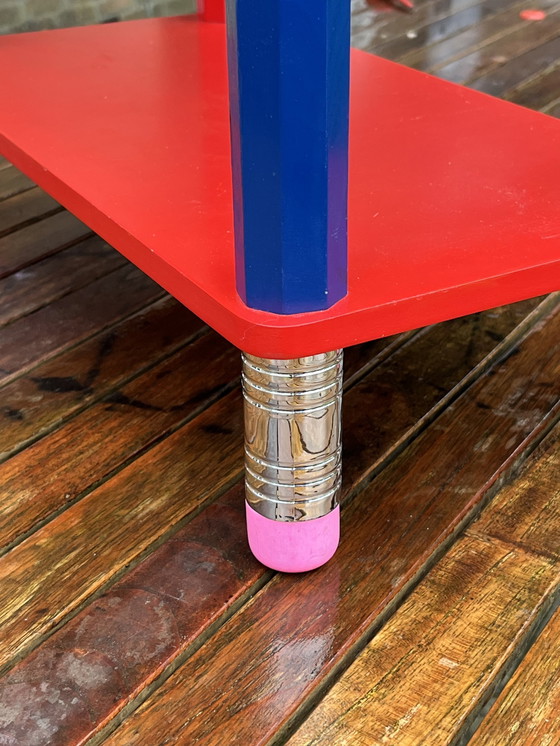 Image 1 of Pierre Sala Vintage Pencil Design : Bibliothèque & Porte-manteau (Modèle Clairefontaine / 1980)