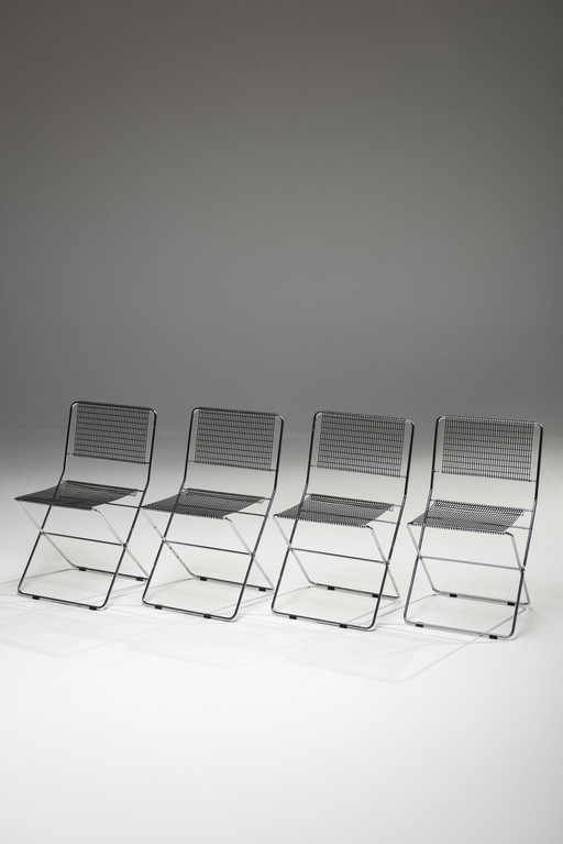 Ensemble de 4 chaises réglables par De Marco & Rebolini pour les robots, Italie, années 1970