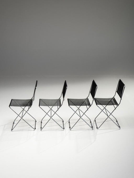 Ensemble de 4 chaises réglables par De Marco & Rebolini pour les robots, Italie, années 1970