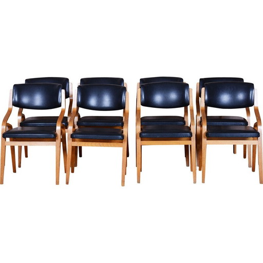 Ensemble de 8 chaises du milieu du siècle par Ludvik Volak, Tchèque, années 1960