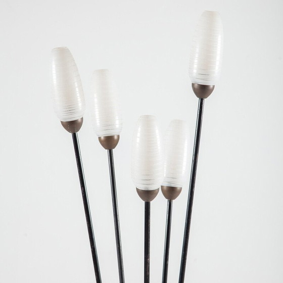 Image 1 of Lampadaire vintage en verre au lait, France