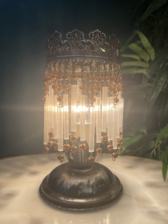 Image 1 of Lot de 2 lampes de table style 1920, verre opale vintage !