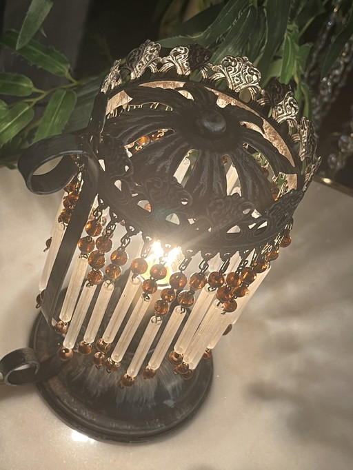 Lot de 2 lampes de table style 1920, verre opale vintage !