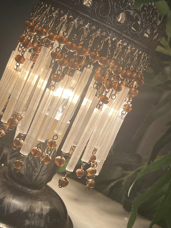 Image 1 of Lot de 2 lampes de table style 1920, verre opale vintage !