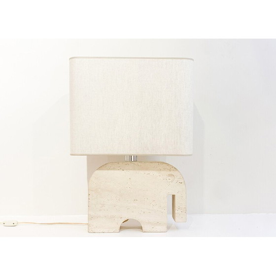 Image 1 of Lampe de table éléphant en travertin du Mid Century par Fratelli Mannelli pour Signa, Italie, années 1970