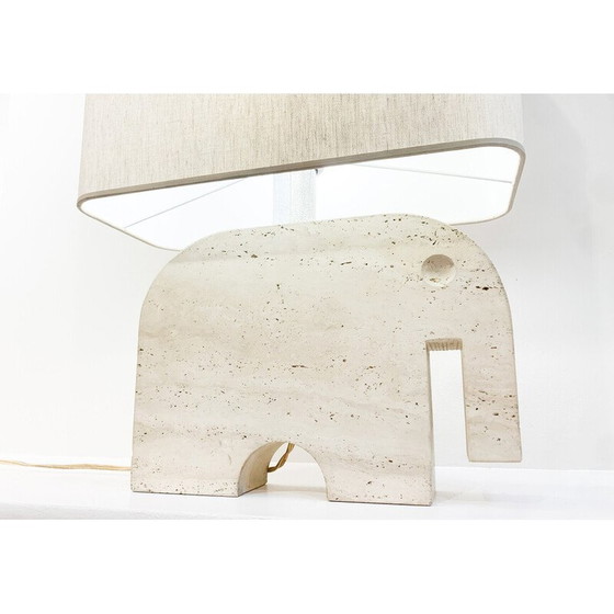 Image 1 of Lampe de table éléphant en travertin du Mid Century par Fratelli Mannelli pour Signa, Italie, années 1970