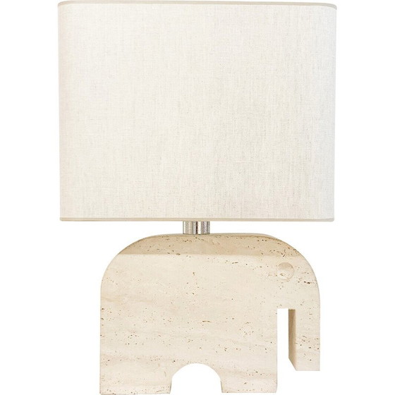 Image 1 of Lampe de table éléphant en travertin du Mid Century par Fratelli Mannelli pour Signa, Italie, années 1970