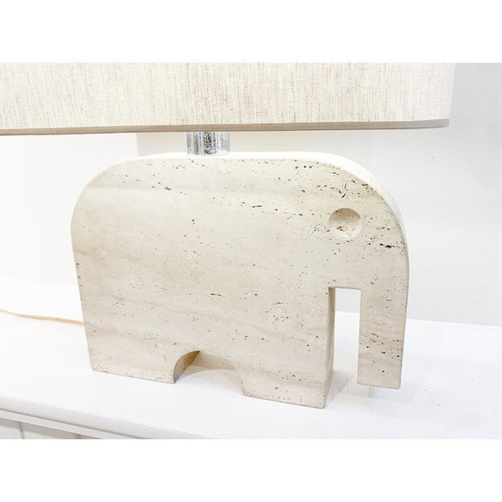 Image 1 of Lampe de table éléphant en travertin du Mid Century par Fratelli Mannelli pour Signa, Italie, années 1970