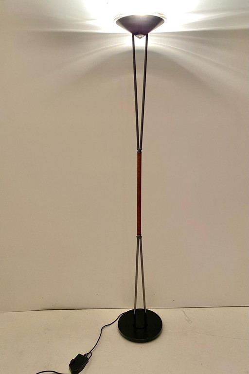 1x Lampadaire en verre de Murano et acier de 1980 par Prearo, Italie