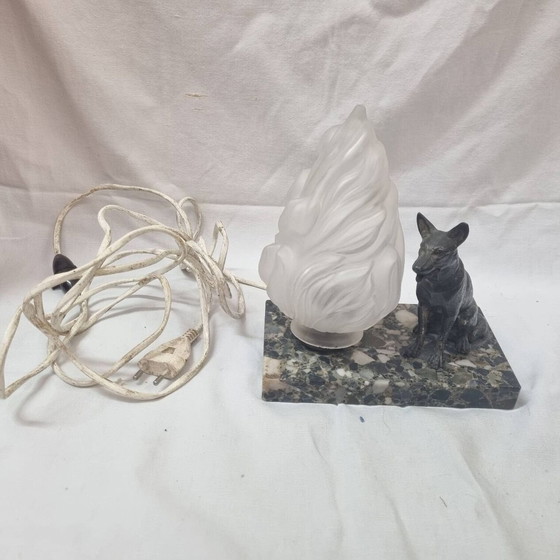 Image 1 of Lampe Art Deco Marbre Chien
