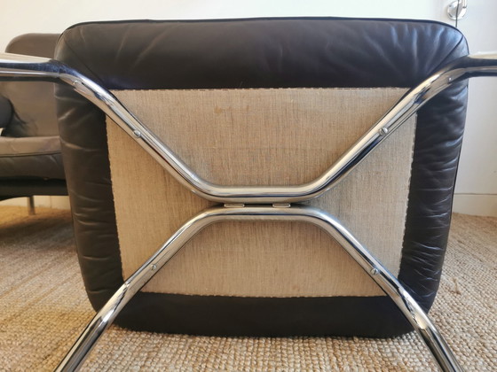 Image 1 of 2X Fauteuils 'Kangourou' De Sede Avec 1 Tabouret Par Hans Eichenberger