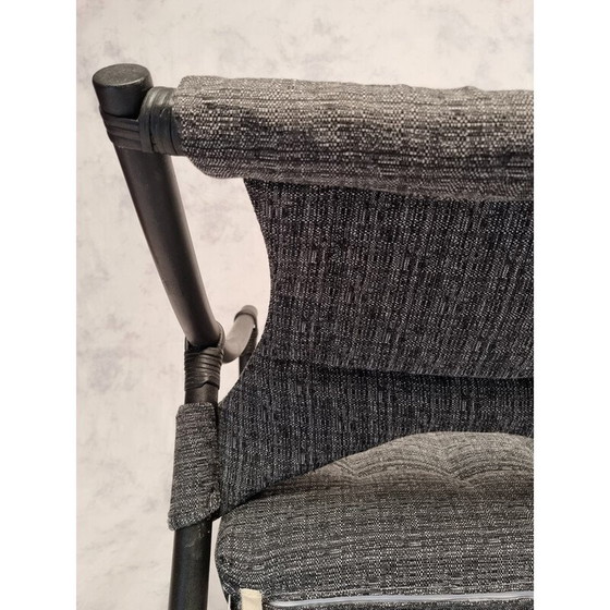 Image 1 of Ensemble de 4 fauteuils français vintage en bambou laqué, 1980