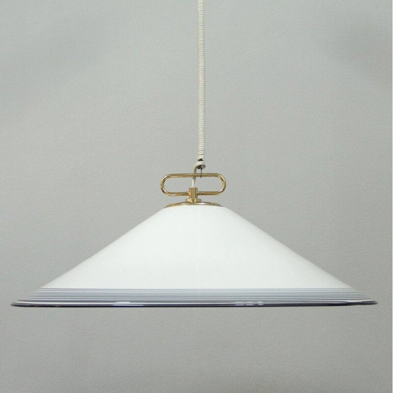 Image 1 of Lampe suspendue vintage en verre de Murano, 1980