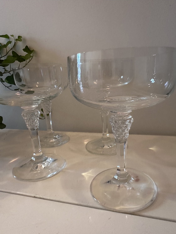 Image 1 of Verres à champagne coupés en cristal