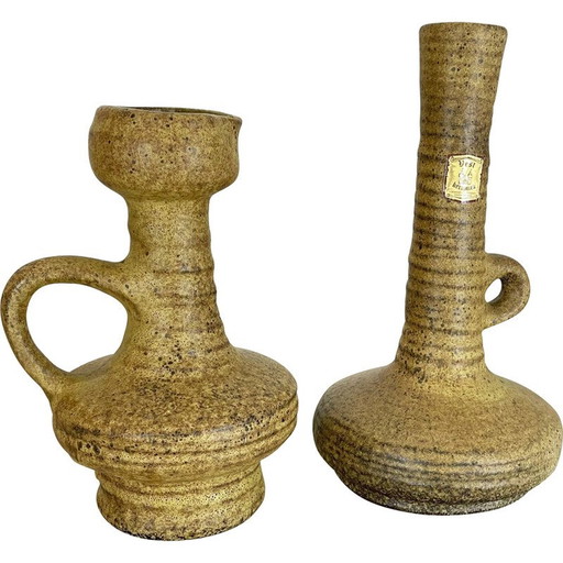 Paire de vases en céramique vintage de Vest Keramiek, Pays-Bas 1970